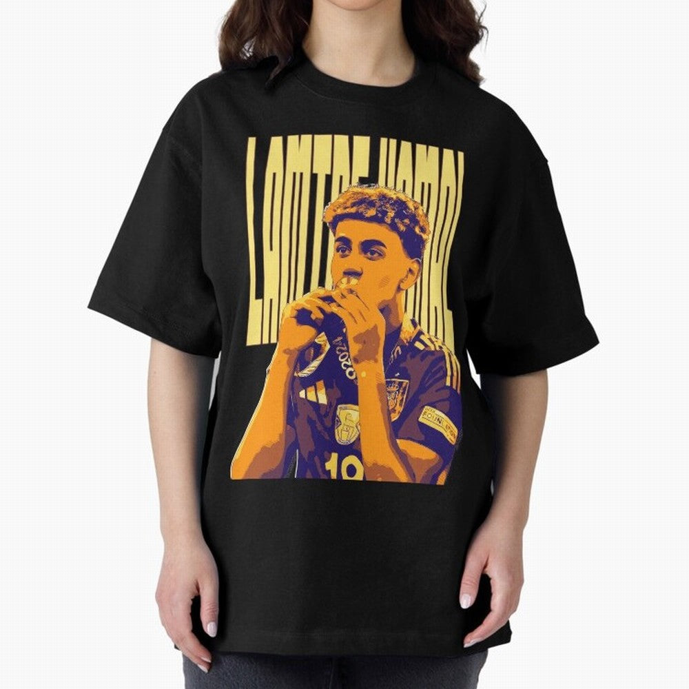 Lamine yamal pop art Oversized T-Shirt Honor the Football Icons of FIFA World Cup 2026 USA Canada Mexico Driven by Mbappe and Neymar, Netherlands Energy, Soccer Culture, Superstar Moments, National Team Dreams and Competitive Fire; Ideal for Fans
