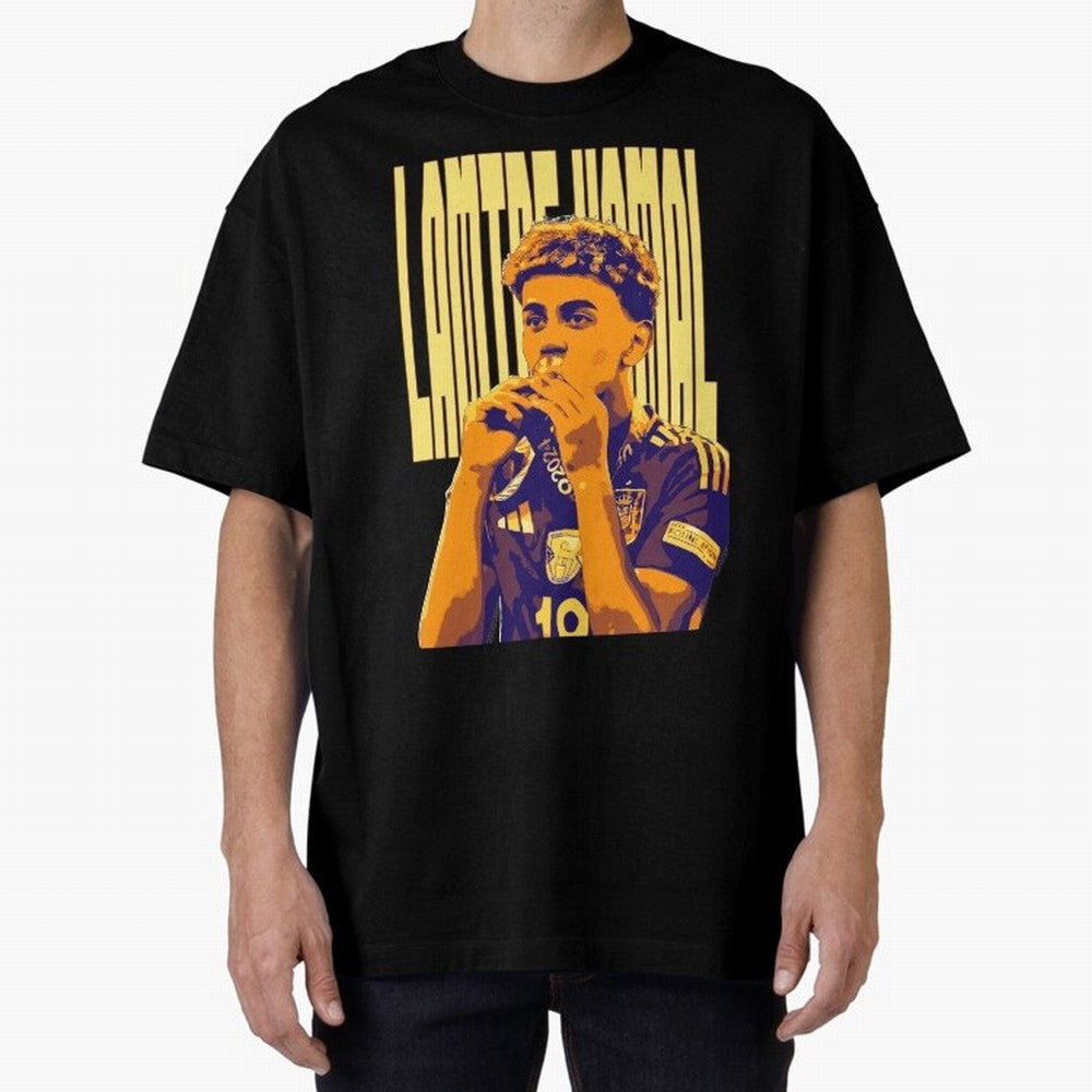 Lamine yamal pop art Oversized T-Shirt Honor the Football Icons of FIFA World Cup 2026 USA Canada Mexico Driven by Mbappe and Neymar, Netherlands Energy, Soccer Culture, Superstar Moments, National Team Dreams and Competitive Fire; Ideal for Fans