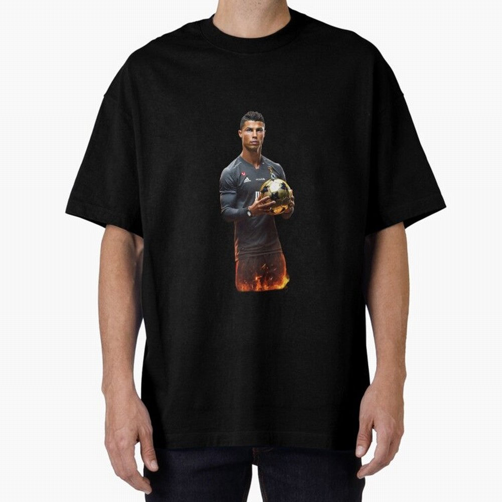 Real Goat Cristiano Ronaldo Oversized T-Shirt Celebrate Classic Football Spirit in Global Football Passion for FIFA World Cup 2026 USA Canada Mexico, Connected to CR7 and Messi, Portugal, Supporter Pride, Iconic Celebrations, Legendary Names and