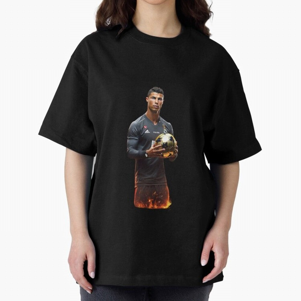 Real Goat Cristiano Ronaldo Oversized T-Shirt Celebrate Classic Football Spirit in Global Football Passion for FIFA World Cup 2026 USA Canada Mexico, Connected to CR7 and Messi, Portugal, Supporter Pride, Iconic Celebrations, Legendary Names and