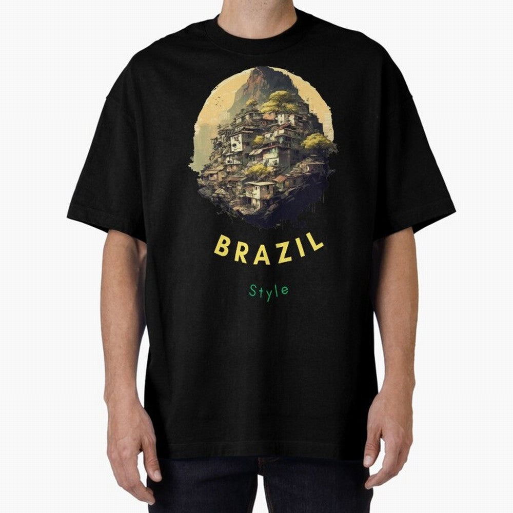 Brazil Style, Japanese Architecture Oversized T-Shirt Fuel Your Fan Pride for Match Day Hype around FIFA World Cup 2026 USA Canada Mexico, Mbappe, Argentina, France and Brazil, Stadium Chants, National Pride, Trophy Dreams and Unforgettable