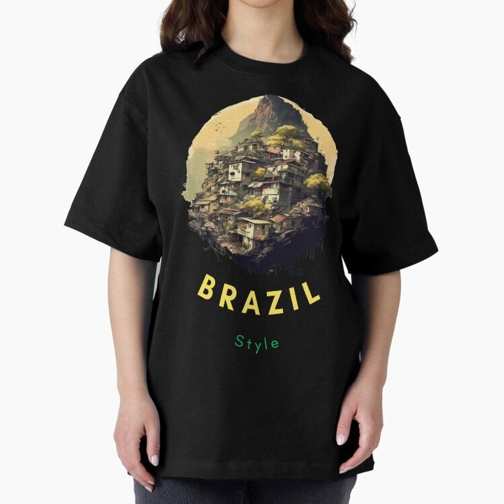 Brazil Style, Japanese Architecture Oversized T-Shirt Fuel Your Fan Pride for Match Day Hype around FIFA World Cup 2026 USA Canada Mexico, Mbappe, Argentina, France and Brazil, Stadium Chants, National Pride, Trophy Dreams and Unforgettable