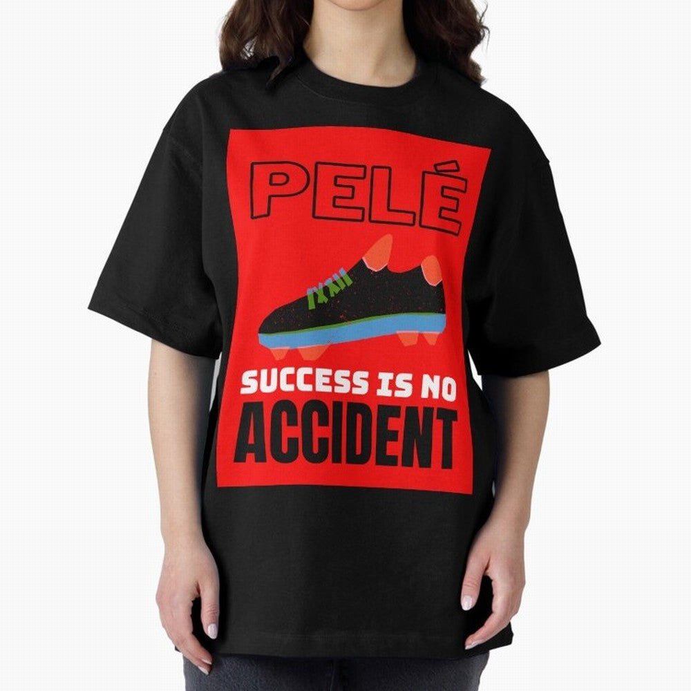Pele Quote Success Is No Accident Graphic Classic T-Shirt Cheer for Global Football Passion for FIFA World Cup 2026, Highlighting Messi, Neymar and Mbappe, England and Germany, Championship Spirit, Famous Goals, Roaring Crowds and International