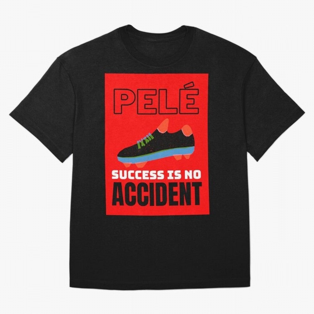Pele Quote Success Is No Accident Graphic Classic T-Shirt Cheer for Global Football Passion for FIFA World Cup 2026, Highlighting Messi, Neymar and Mbappe, England and Germany, Championship Spirit, Famous Goals, Roaring Crowds and International