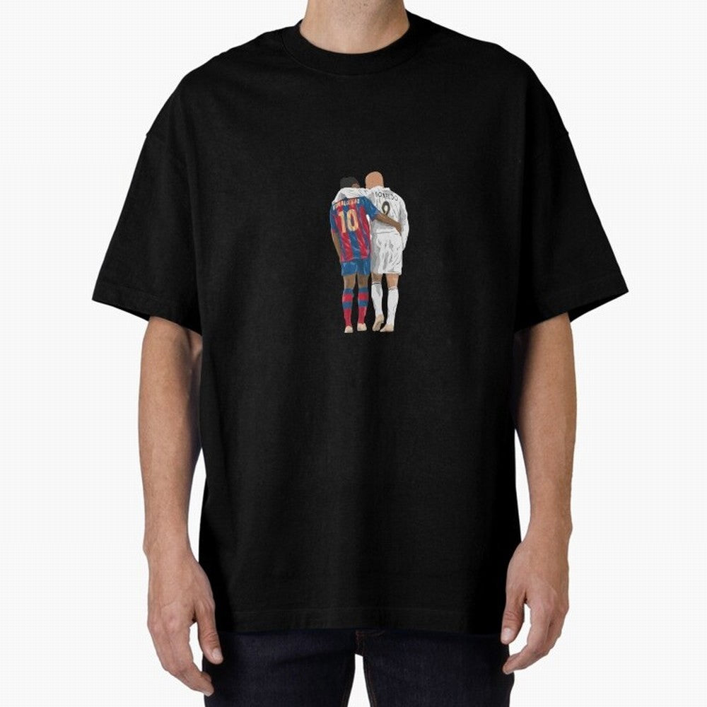 Ronaldinho, Ronaldo Minimalist Oversized T-Shirt Relive the Noise and Pride of FIFA World Cup 2026 USA Canada Mexico for Fans of Messi, CR7 and Mbappe and England, France and Netherlands, Bringing Championship Spirit, Famous Goals, Roaring Crowds