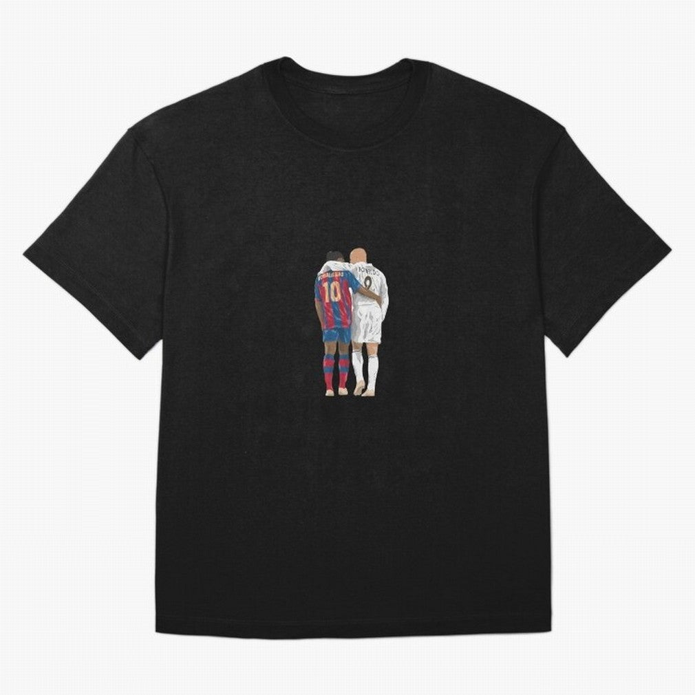 Ronaldinho, Ronaldo Minimalist Oversized T-Shirt Relive the Noise and Pride of FIFA World Cup 2026 USA Canada Mexico for Fans of Messi, CR7 and Mbappe and England, France and Netherlands, Bringing Championship Spirit, Famous Goals, Roaring Crowds
