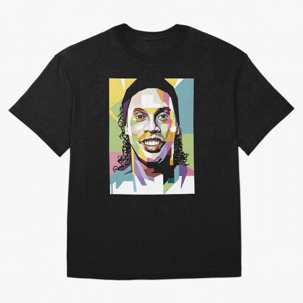 Ronaldinho Pop Art18 Classic T-Shirt Make Your Look Match FIFA World Cup 2026 Spirit, with England, France and Netherlands, Mbappe, Vintage Soccer Flavor, Modern Football Stars, National Flags and Final Night Emotion; Made for Collectors Who Enjoy