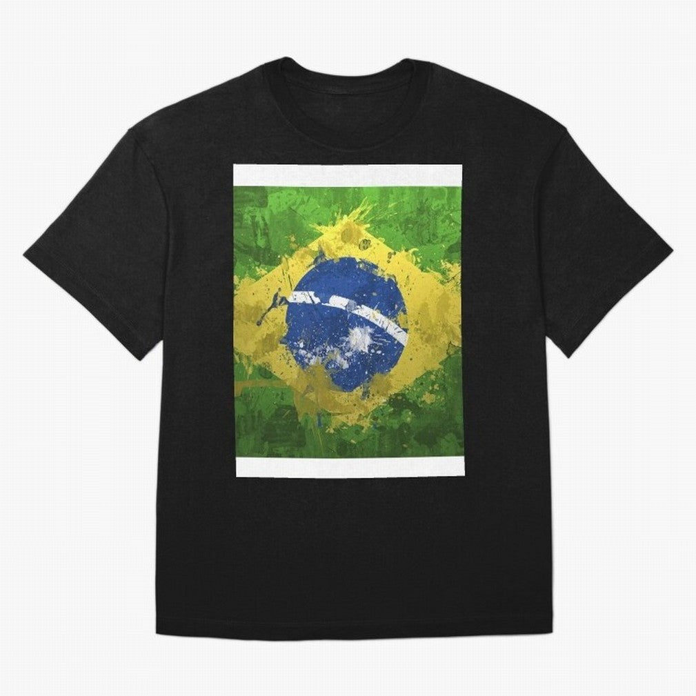 Brasilian Flag Face Mask Graphic T-Shirt Make Your Look Match Match Day Hype around FIFA World Cup 2026, CR7, Netherlands, Game Day Rituals, Football Legends, Country Pride and the Road to the Final; Ideal for Football Dads, Football Moms, Friends,