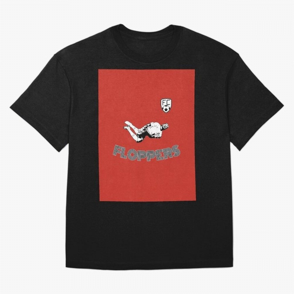 Floppers FC - Unique and Original Design Graphic T-Shirt Bring Match Day Fire to FIFA World Cup 2026 Group Stage Spirit, Highlighting England and Germany, Messi and Cristiano Ronaldo, Retro Football Energy, Iconic Rivalries, Trophy Chase Drama and