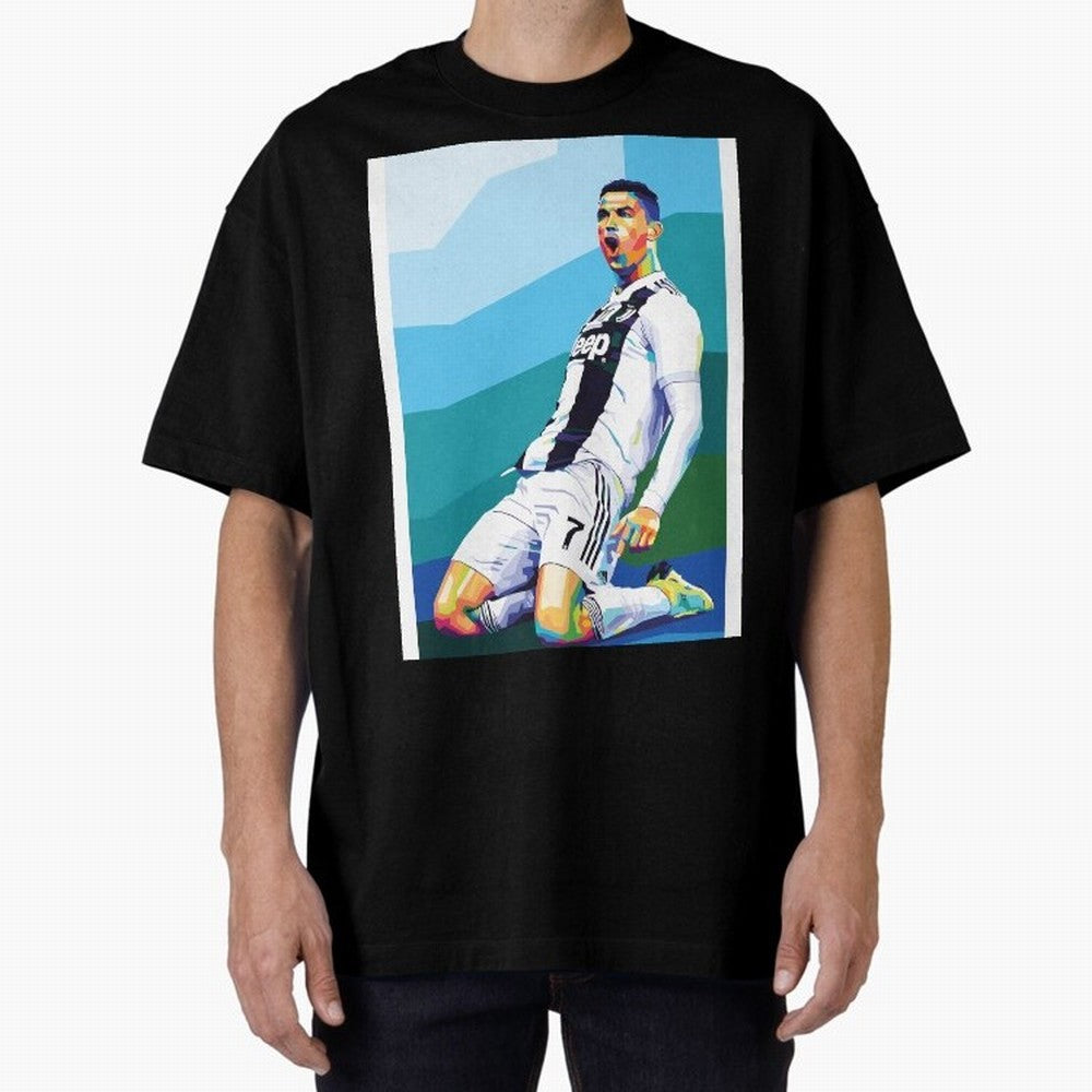 Cristiano Ronaldo Celebration Pop Art Graphic T-Shirt Show Up for the Glory of Match Day Hype around FIFA World Cup 2026, Haaland and Mbappe, Brazil, Fan Favorite Moments, National Team Passion, Big Match Drama and Soccer History; Created for Match