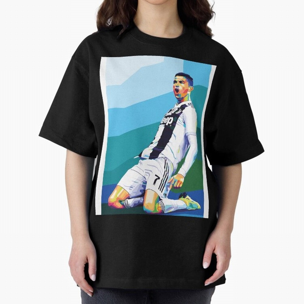 Cristiano Ronaldo Celebration Pop Art Graphic T-Shirt Show Up for the Glory of Match Day Hype around FIFA World Cup 2026, Haaland and Mbappe, Brazil, Fan Favorite Moments, National Team Passion, Big Match Drama and Soccer History; Created for Match