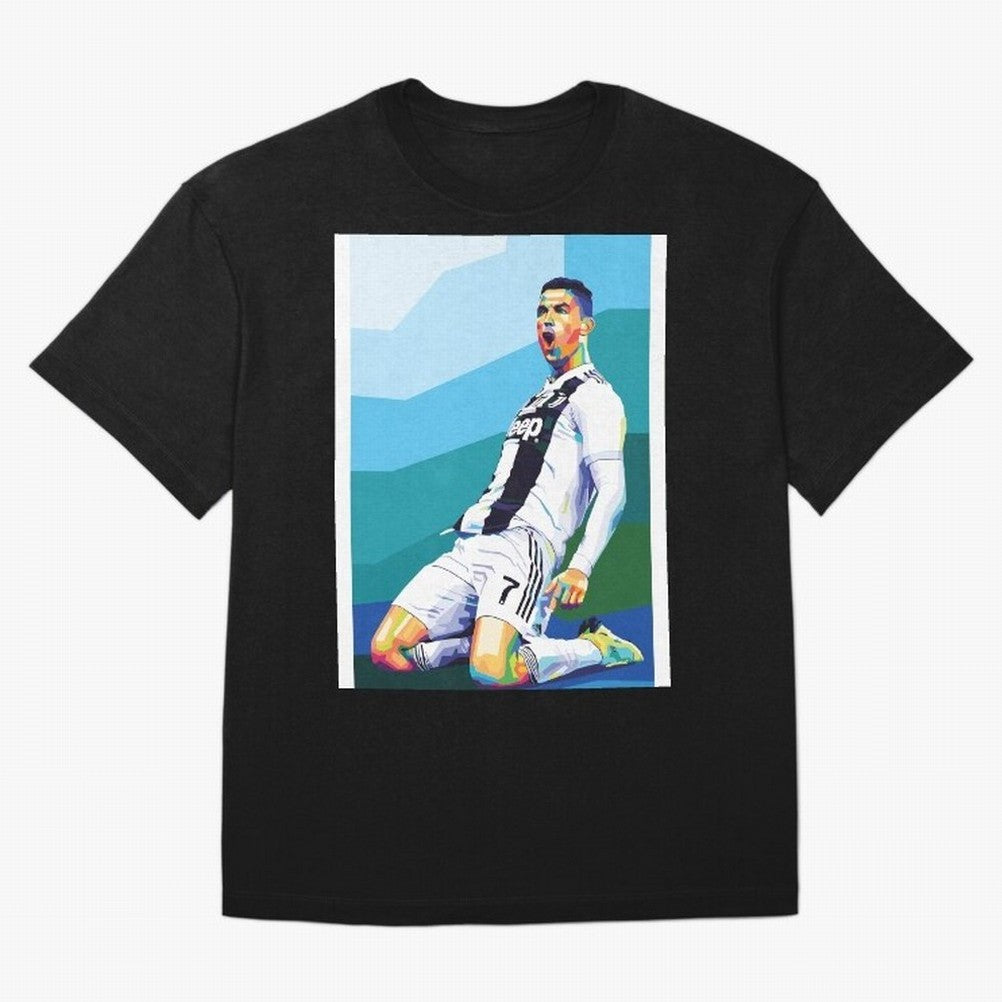 Cristiano Ronaldo Celebration Pop Art Graphic T-Shirt Show Up for the Glory of Match Day Hype around FIFA World Cup 2026, Haaland and Mbappe, Brazil, Fan Favorite Moments, National Team Passion, Big Match Drama and Soccer History; Created for Match