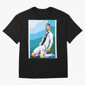 Cristiano Ronaldo Celebration Pop Art Graphic T-Shirt Show Up for the Glory of Match Day Hype around FIFA World Cup 2026, Haaland and Mbappe, Brazil, Fan Favorite Moments, National Team Passion, Big Match Drama and Soccer History; Created for Match