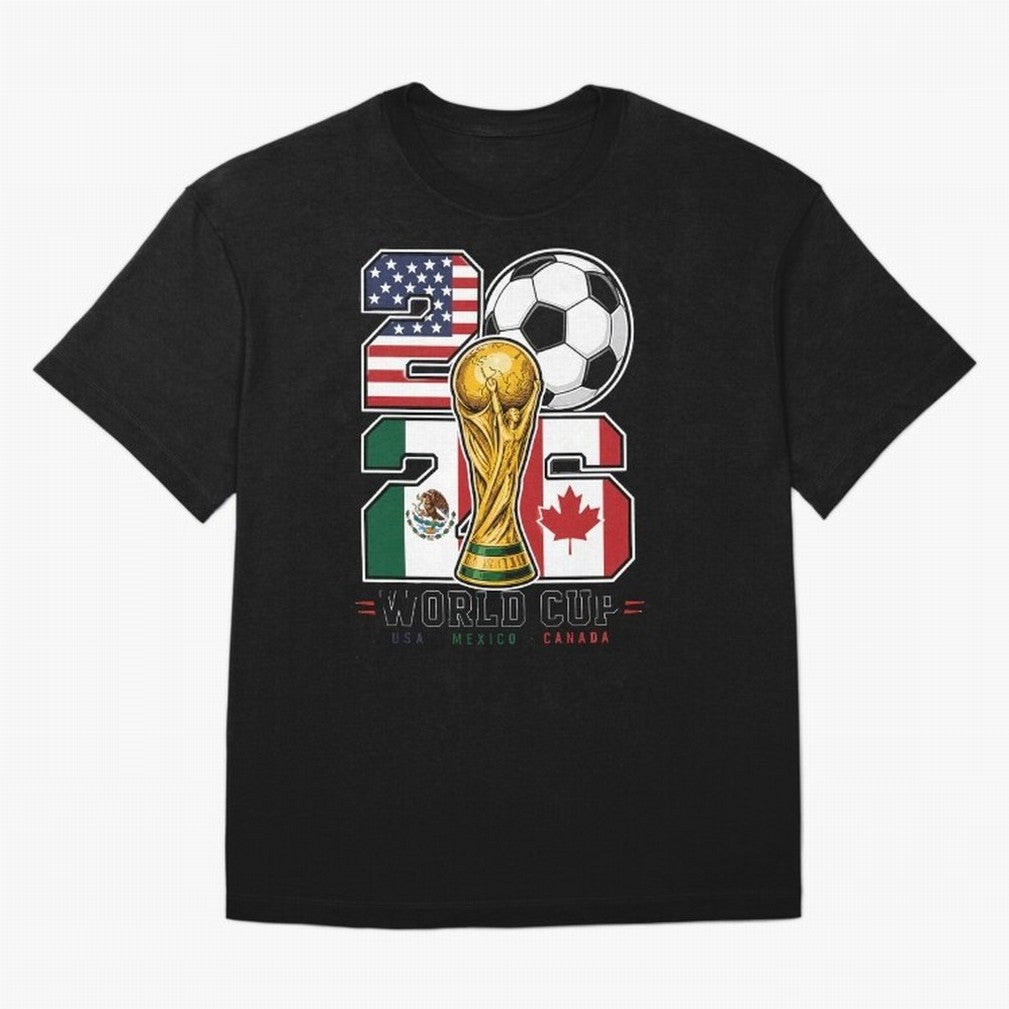 2026 Soccer World Cup Football Design Classic T-Shirt Bring Trophy Dreams to the FIFA World Cup 2026 Journey through Messi Highlights, England, France and Netherlands Pride, Vintage Soccer Flavor, Modern Football Stars, National Flags and Final