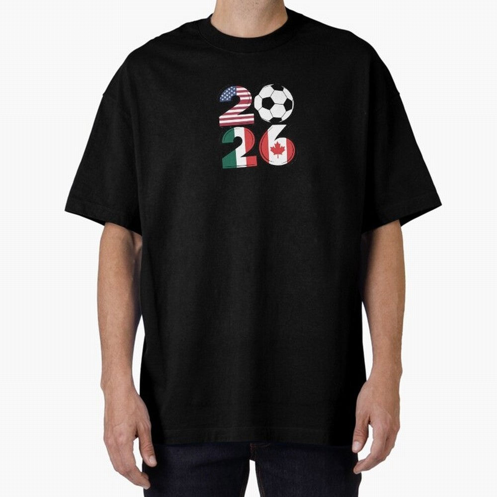 2026 soccer logo Classic T-Shirt Share Global Football Passion for FIFA World Cup 2026 Group Stage, Celebrating Messi, Neymar and Mbappe, Spain and Netherlands, Soccer Culture, Superstar Moments, National Team Dreams and Competitive Fire; Great for