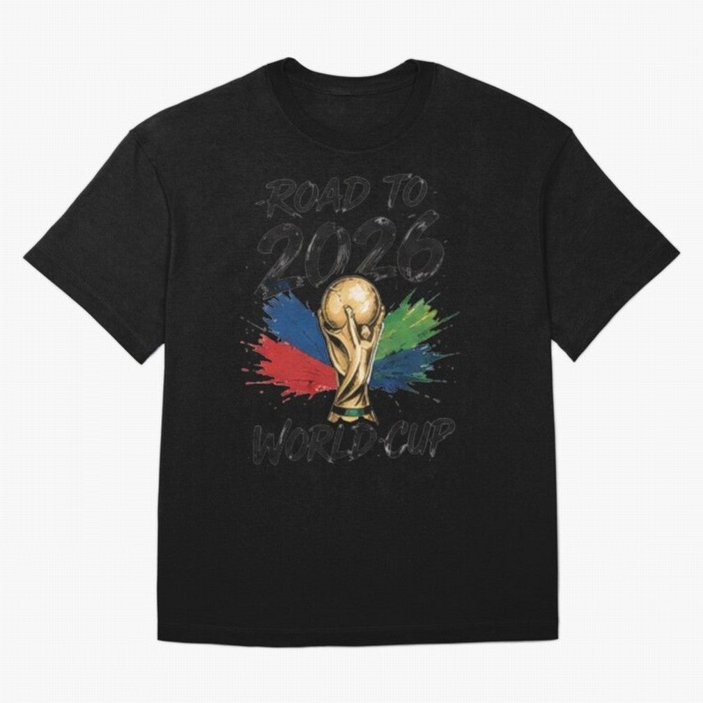 Road To 2026 World Cup Football Graphic Tee Classic T-Shirt Build FIFA World Cup 2026 Group Stage Spirit, Highlighting Argentina, Neymar, Haaland and Cristiano Ronaldo, Sports Nostalgia, International Competition, Famous Players and Unforgettable