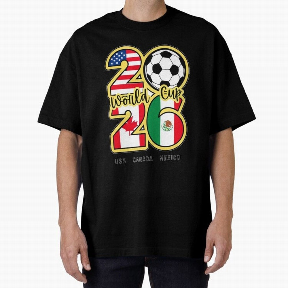 World Cup 2026, Usa Canada Mexico Football Classic T-Shirt Step into FIFA World Cup 2026 Group Stage Highlighting Neymar, Haaland and Cristiano Ronaldo, Brazil, Portugal and Argentina Energy, Football History, Final Match Energy, Crowd Noise and