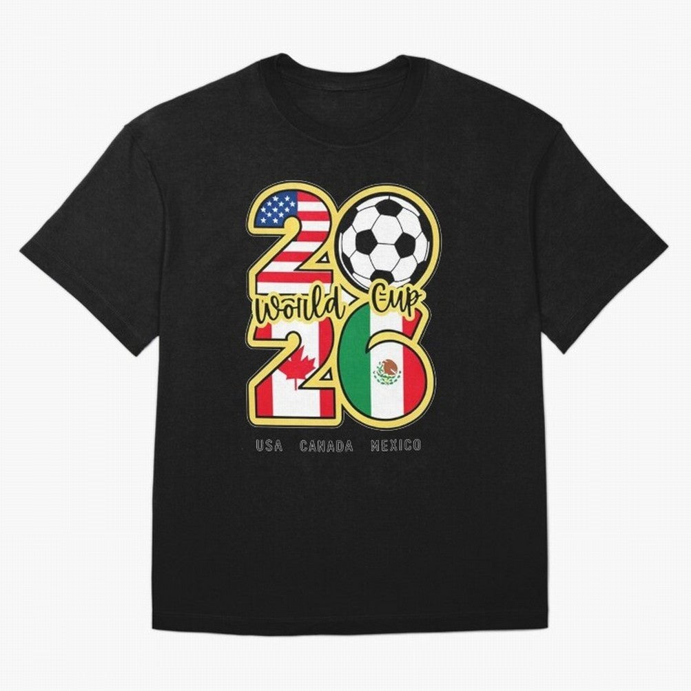 World Cup 2026, Usa Canada Mexico Football Classic T-Shirt Step into FIFA World Cup 2026 Group Stage Highlighting Neymar, Haaland and Cristiano Ronaldo, Brazil, Portugal and Argentina Energy, Football History, Final Match Energy, Crowd Noise and