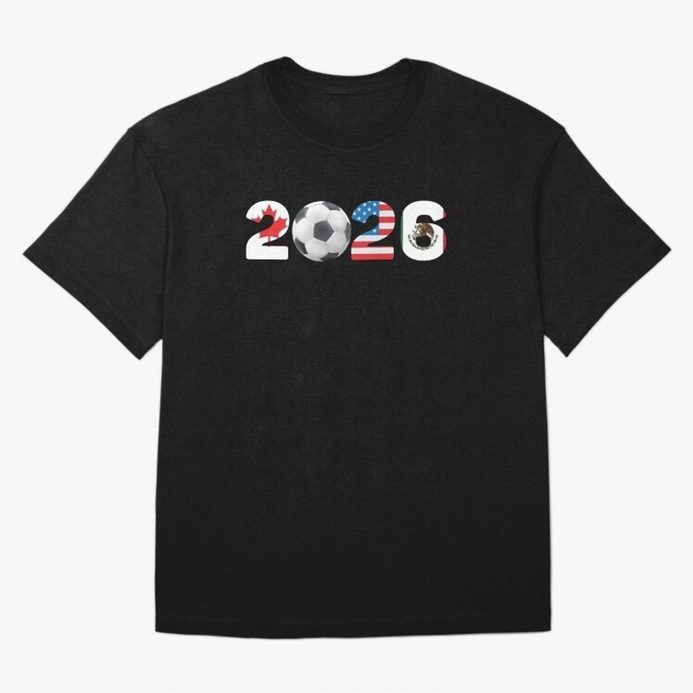 2026 North America Football Massive Event Soccer Ball Classic T-Shirt Bring Retro Soccer Energy to the FIFA World Cup 2026 USA Canada Mexico Journey through CR7 Highlights, Argentina Pride, Championship Spirit, Famous Goals, Roaring Crowds and