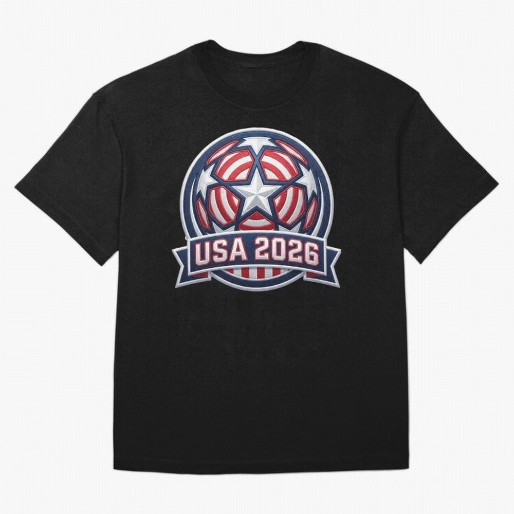 USA 2026 World Cup T-Shirt - Star Spangled Soccer Design - American Host Fan Tee Classic T-Shirt Support FIFA World Cup 2026 Group Stage with Messi, Neymar and Mbappe, England Energy, Champion Mindset, Group Stage Buzz, Knockout Tension and