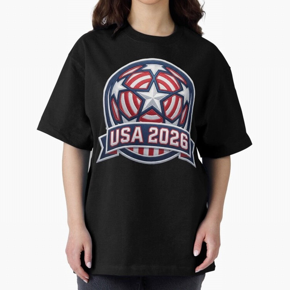 USA 2026 World Cup T-Shirt - Star Spangled Soccer Design - American Host Fan Tee Classic T-Shirt Support FIFA World Cup 2026 Group Stage with Messi, Neymar and Mbappe, England Energy, Champion Mindset, Group Stage Buzz, Knockout Tension and