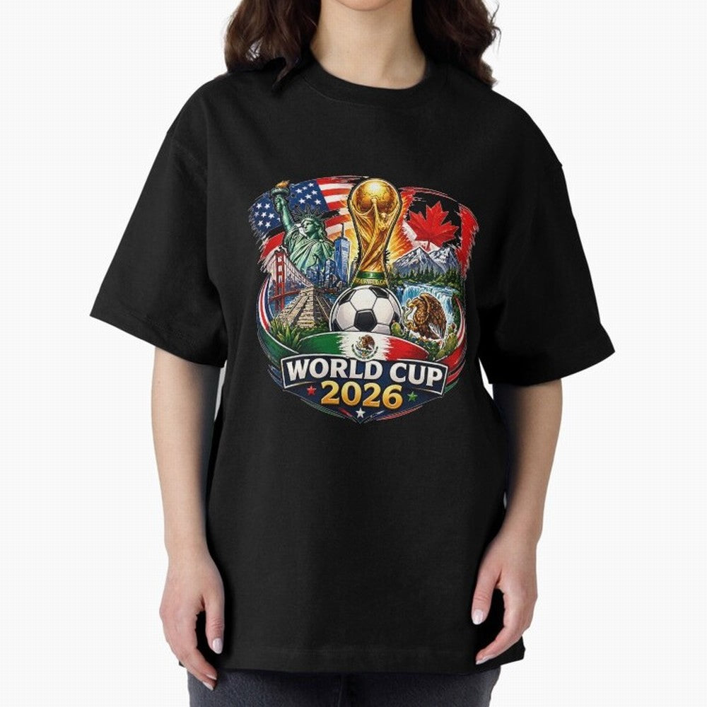 World Football 2026 USA Canada Mexico ¨C Soccer Fan Design Retro Travel Style Classic T-Shirt Bring Trophy Dreams to the FIFA World Cup 2026 USA Canada Mexico Journey through Haaland Highlights, Portugal Pride, Stadium Memories, Football Loyalty,