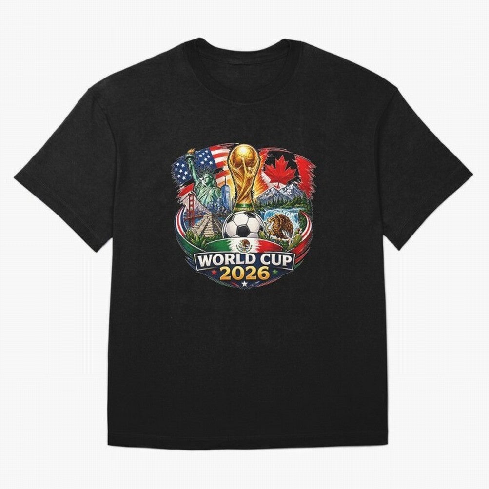 World Football 2026 USA Canada Mexico ¨C Soccer Fan Design Retro Travel Style Classic T-Shirt Bring Trophy Dreams to the FIFA World Cup 2026 USA Canada Mexico Journey through Haaland Highlights, Portugal Pride, Stadium Memories, Football Loyalty,