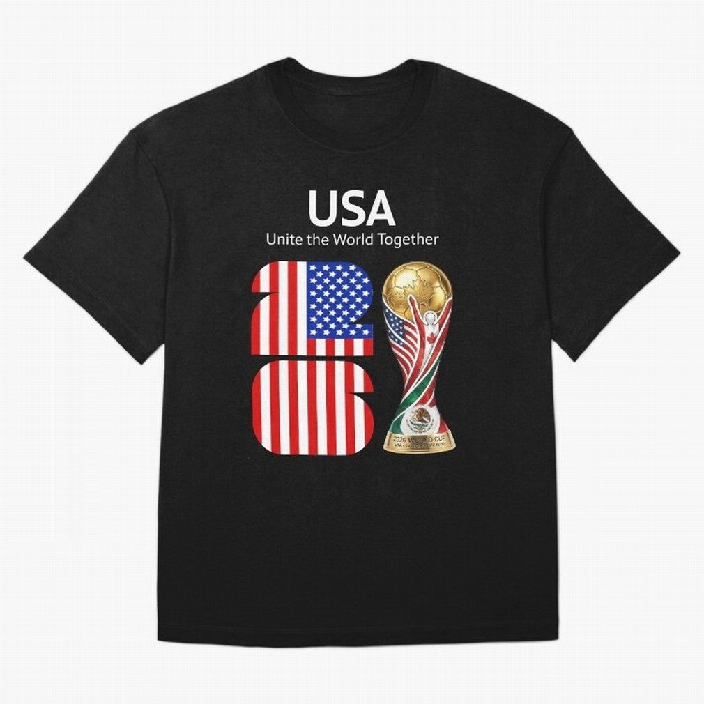 World Cup 2026, IMG 021, USA 002 Classic T-Shirt Show Your Stadium Side during Global Football Passion for FIFA World Cup 2026 USA Canada Mexico, Driven by Messi, Neymar and Mbappe, Argentina, France and Brazil, Goal Celebration Energy, Supporter