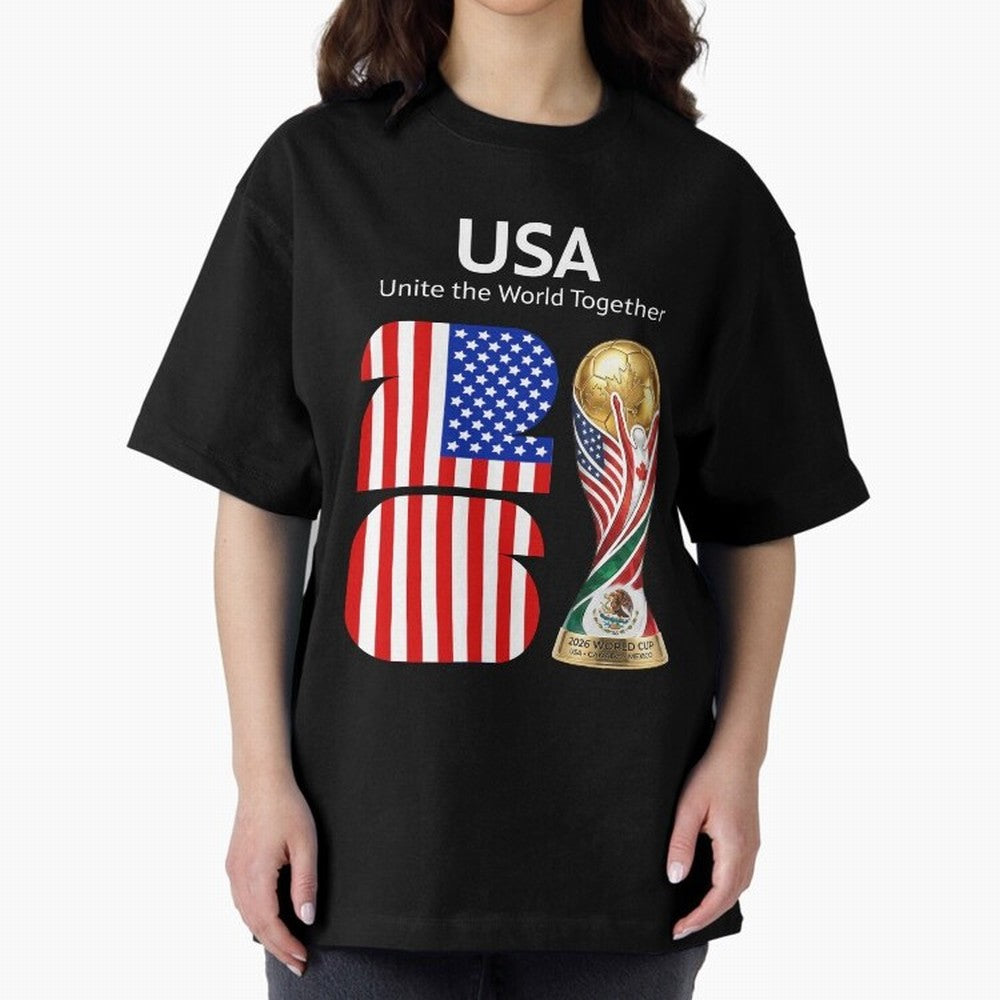 World Cup 2026, IMG 021, USA 002 Classic T-Shirt Show Your Stadium Side during Global Football Passion for FIFA World Cup 2026 USA Canada Mexico, Driven by Messi, Neymar and Mbappe, Argentina, France and Brazil, Goal Celebration Energy, Supporter
