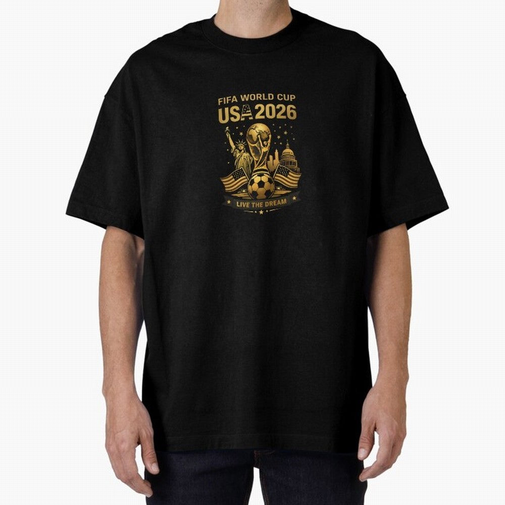Fifa World Cup USA 2026 Gold Soccer Football Classic T-Shirt Enjoy FIFA World Cup 2026 Group Stage Driven by Messi, Neymar and Mbappe, France Energy, Classic Soccer Heritage, Championship Pressure, Fan Loyalty and International Pride; Perfect for