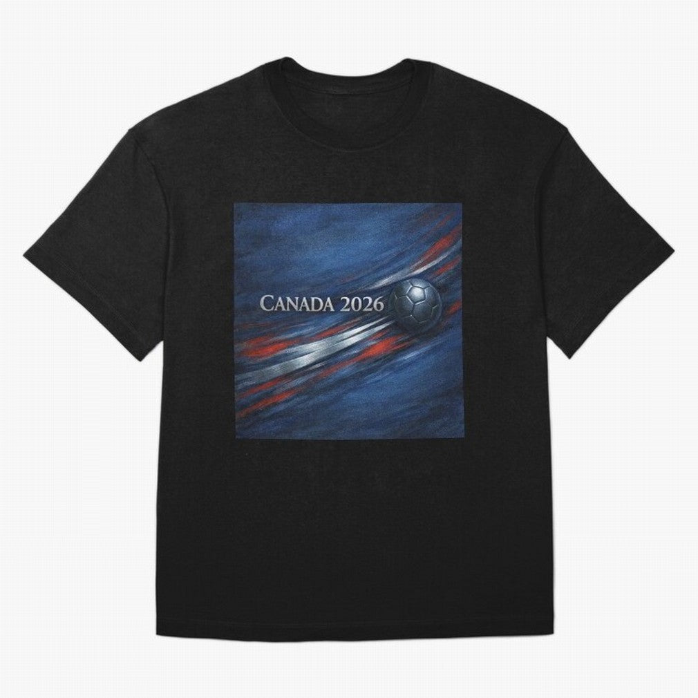 Canada 2026 Soccer Inspired Design Classic T-Shirt Upgrade Global Football Passion for FIFA World Cup 2026 USA Canada Mexico, Filled with Mbappe, Portugal, Vintage Soccer Flavor, Modern Football Stars, National Flags and Final Night Emotion; Ideal