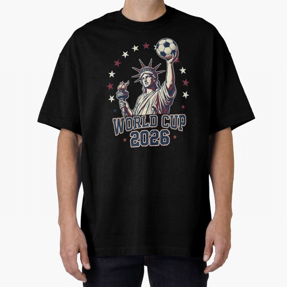 World Cup 2026 USA Soccer Statue Liberty Classic T-Shirt Capture FIFA World Cup 2026 Centered on Messi, Neymar and Mbappe, Portugal, Spain and Germany Energy, Fan Favorite Moments, National Team Passion, Big Match Drama and Soccer History; Made for