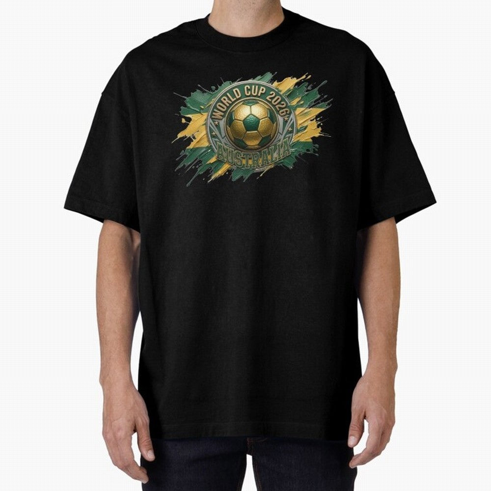 World Cup 2026 Australia Soccer Ball Paint Splash Classic T-Shirt Honor the Football Icons of Global Football Passion for FIFA World Cup 2026 Group Stage, Inspired by Messi and Cristiano Ronaldo, Portugal, Stadium Memories, Football Loyalty,