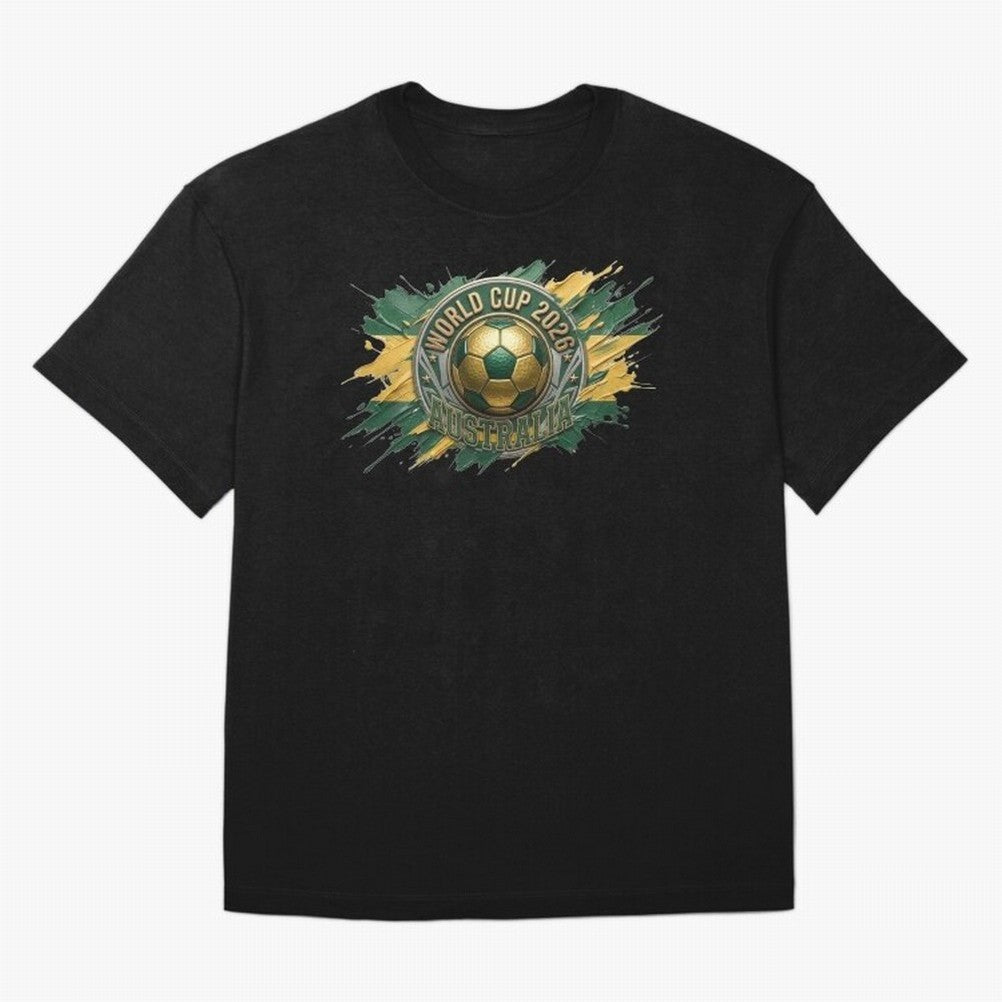 World Cup 2026 Australia Soccer Ball Paint Splash Classic T-Shirt Honor the Football Icons of Global Football Passion for FIFA World Cup 2026 Group Stage, Inspired by Messi and Cristiano Ronaldo, Portugal, Stadium Memories, Football Loyalty,