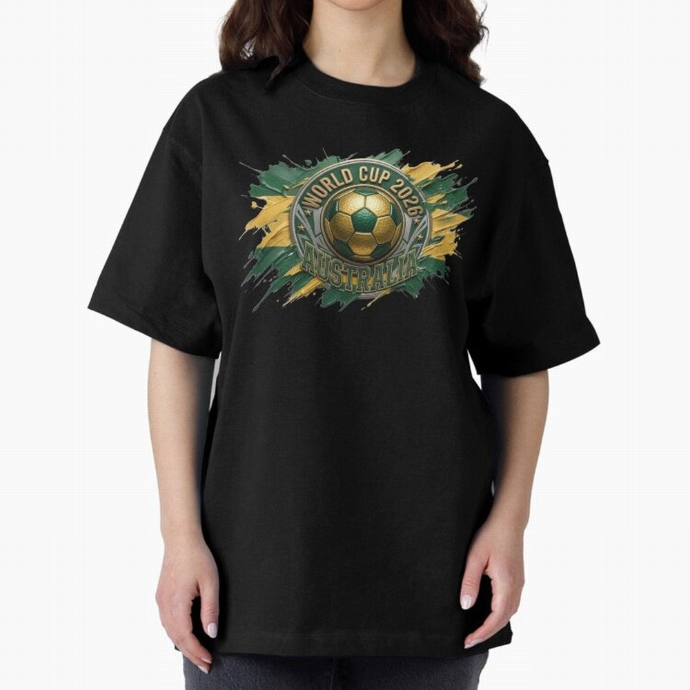World Cup 2026 Australia Soccer Ball Paint Splash Classic T-Shirt Honor the Football Icons of Global Football Passion for FIFA World Cup 2026 Group Stage, Inspired by Messi and Cristiano Ronaldo, Portugal, Stadium Memories, Football Loyalty,