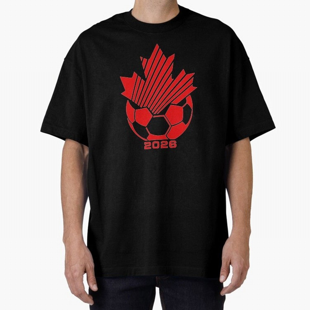 Red Maple Leaf Soccer 2026 Emblem Classic T-Shirt Honor the Football Icons of FIFA World Cup 2026 Spirit, Driven by Brazil, Messi, Neymar and Mbappe, Match Day Excitement, Supporter Culture, Golden Goals and Global Football Passion; Great for Watch