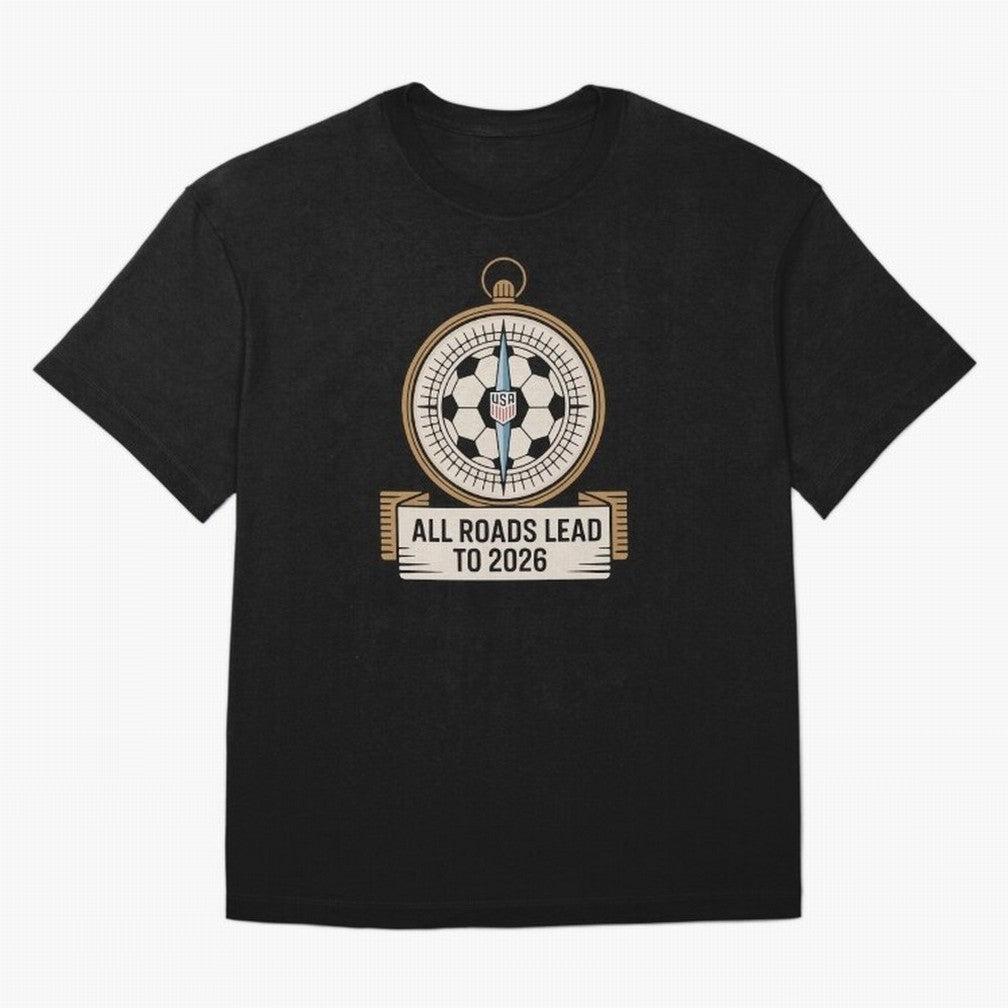 All Roads Lead to 2026 USA Soccer Compass World Cup Classic T-Shirt Show Your Tournament Heart for Match Day Hype around FIFA World Cup 2026, Messi, Germany, Fan Favorite Moments, National Team Passion, Big Match Drama and Soccer History; Ideal for