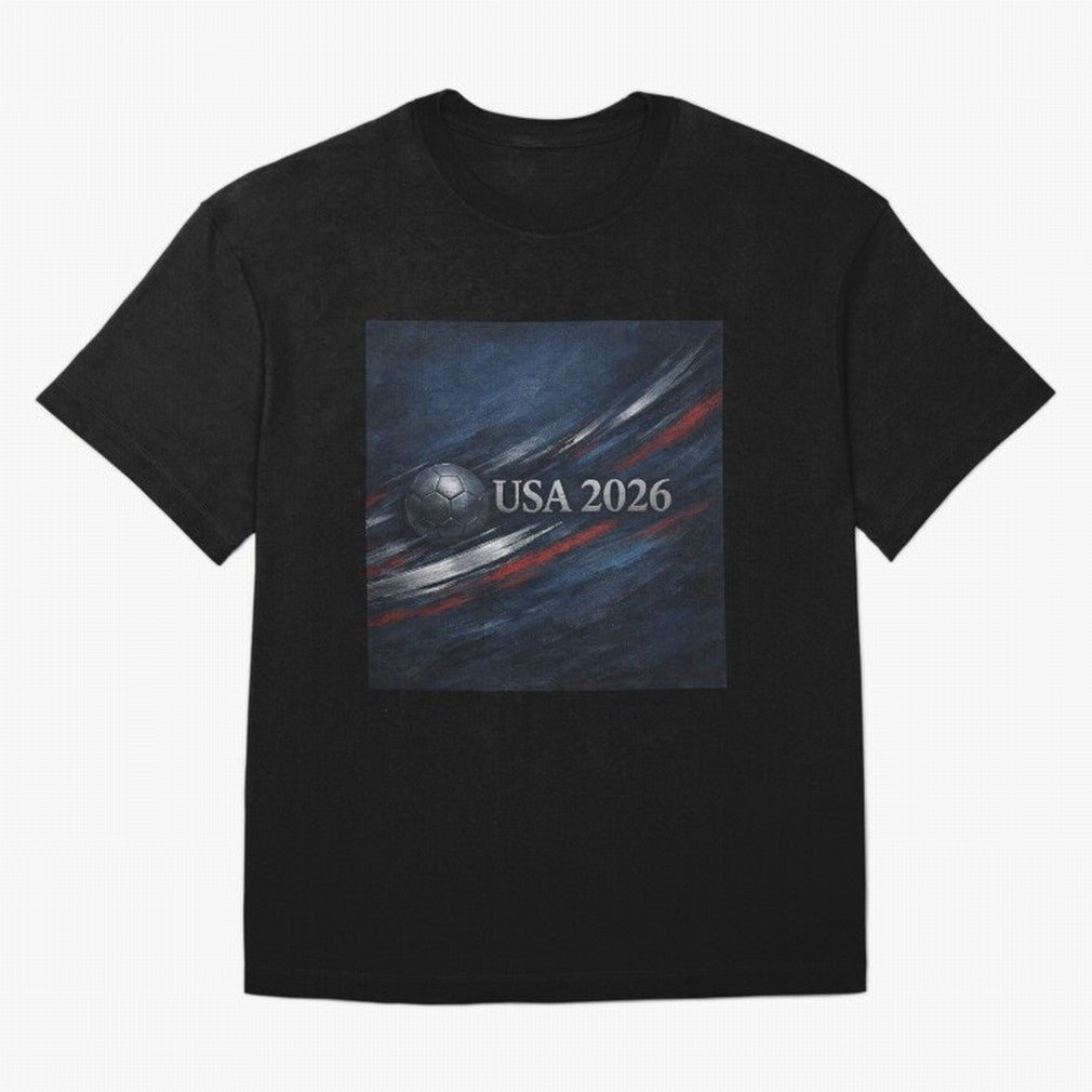 USA 2026 Soccer Emblem Inspired Classic T-Shirt Cheer through Every Moment of Global Football Passion for FIFA World Cup 2026 USA Canada Mexico, Capturing Neymar, Haaland and Cristiano Ronaldo, Spain and Netherlands, Sports Nostalgia, International