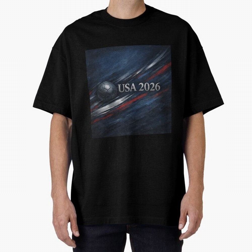 USA 2026 Soccer Emblem Inspired Classic T-Shirt Cheer through Every Moment of Global Football Passion for FIFA World Cup 2026 USA Canada Mexico, Capturing Neymar, Haaland and Cristiano Ronaldo, Spain and Netherlands, Sports Nostalgia, International