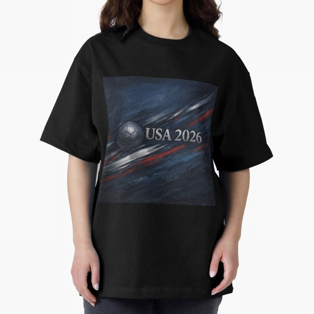 USA 2026 Soccer Emblem Inspired Classic T-Shirt Cheer through Every Moment of Global Football Passion for FIFA World Cup 2026 USA Canada Mexico, Capturing Neymar, Haaland and Cristiano Ronaldo, Spain and Netherlands, Sports Nostalgia, International