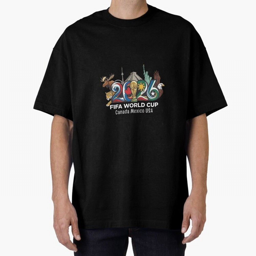 Skyline Landmarks 2026 World Cup Classic T-Shirt Capture FIFA World Cup 2026 USA Canada Mexico for Fans of Neymar, Haaland and Cristiano Ronaldo and France, Bringing Championship Spirit, Famous Goals, Roaring Crowds and International Football