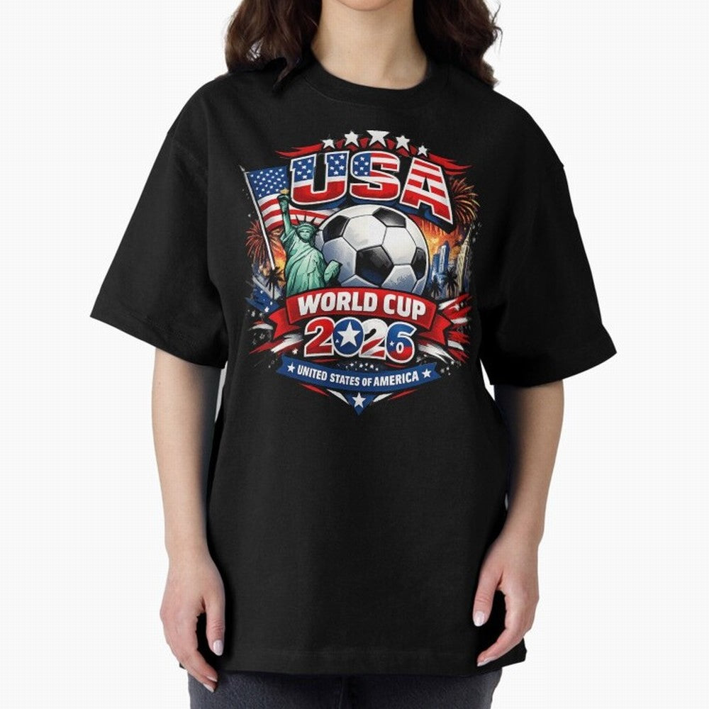 USA World Cup 2026 Soccer Graphic ¨C Patriotic Football Fan Art Classic T-Shirt Bring Bold Fan Energy to Global Football Passion for FIFA World Cup 2026 USA Canada Mexico, Made for Mbappe and Neymar, Spain, Classic Soccer Heritage, Championship