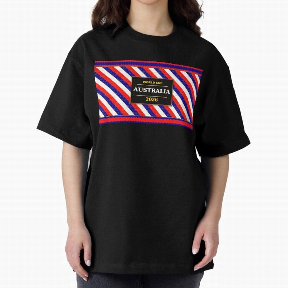 Australia Football Fan 2026 Black Flag Colors Pattern Classic T-Shirt Bring Trophy Dreams to the FIFA World Cup 2026 Journey through Mbappe and Neymar Highlights, Argentina, France and Brazil Pride, Football Passion, Legendary Performances,