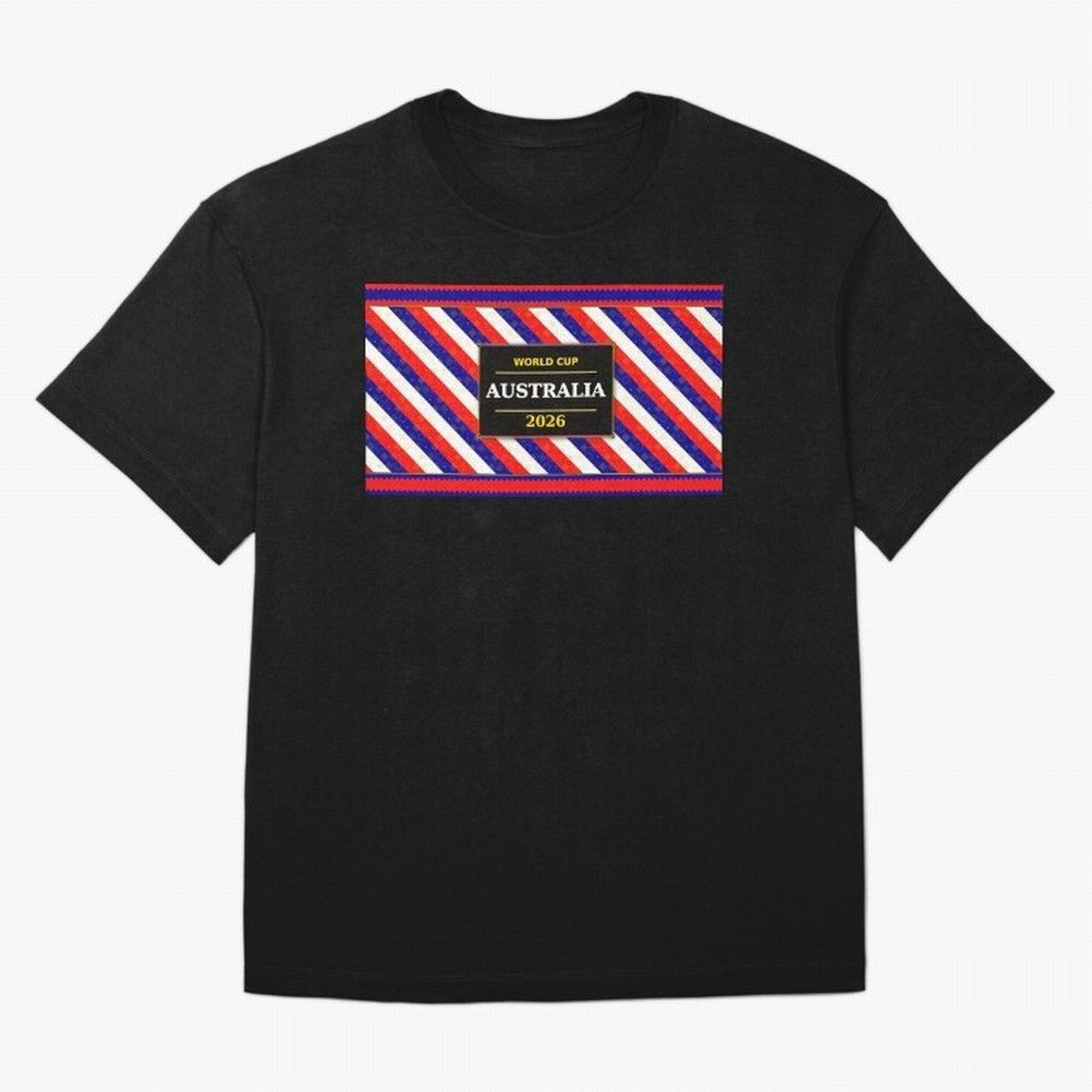 Australia Football Fan 2026 Black Flag Colors Pattern Classic T-Shirt Bring Trophy Dreams to the FIFA World Cup 2026 Journey through Mbappe and Neymar Highlights, Argentina, France and Brazil Pride, Football Passion, Legendary Performances,