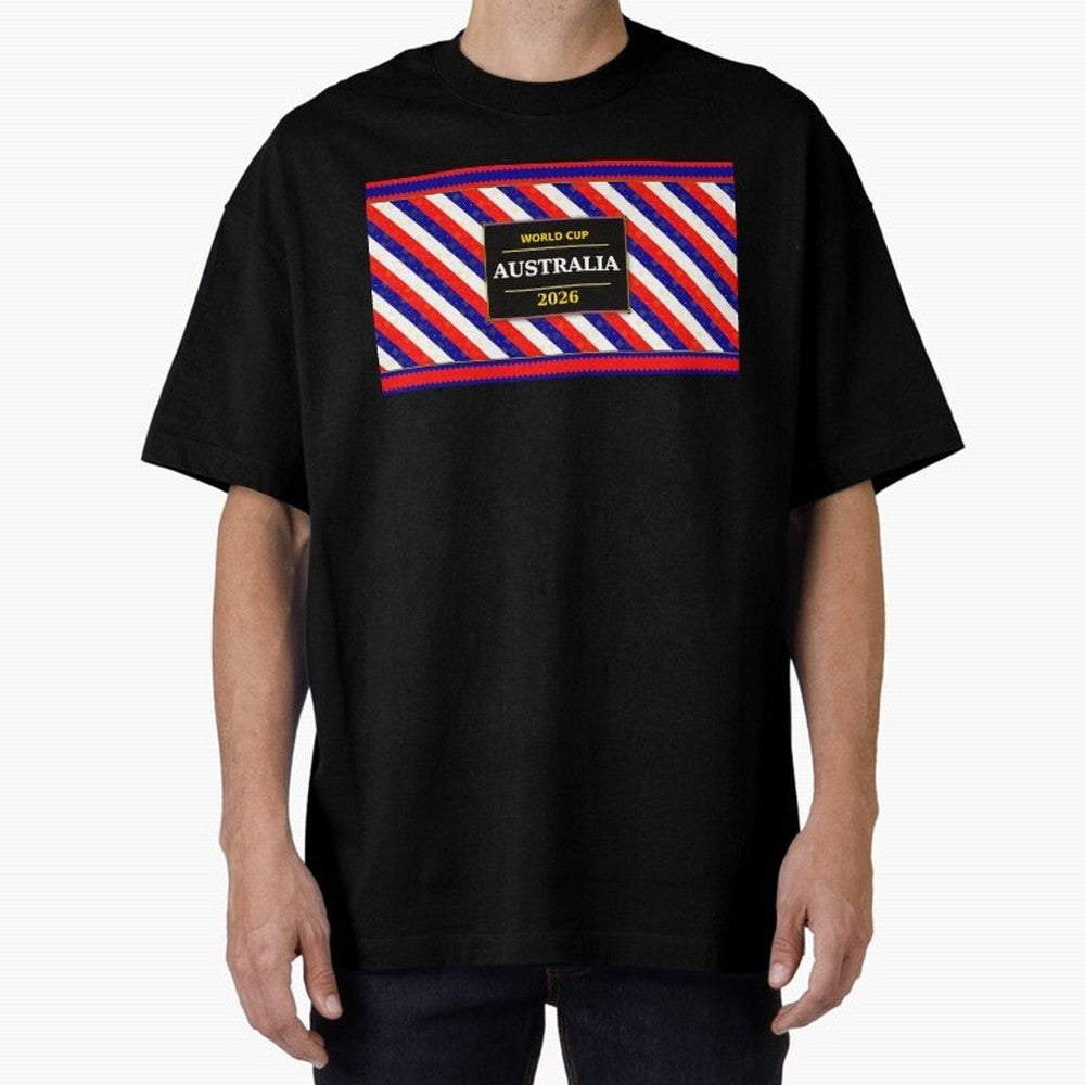 Australia Football Fan 2026 Black Flag Colors Pattern Classic T-Shirt Bring Trophy Dreams to the FIFA World Cup 2026 Journey through Mbappe and Neymar Highlights, Argentina, France and Brazil Pride, Football Passion, Legendary Performances,
