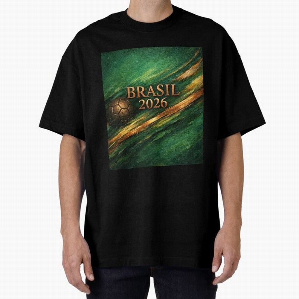 Brasil 2026 Soccer Theme Dark Green Classic T-Shirt Celebrate Fan Culture around FIFA World Cup 2026 Group Stage Spirit, Centered on Portugal, Messi, Vintage Soccer Flavor, Modern Football Stars, National Flags and Final Night Emotion; Ideal for