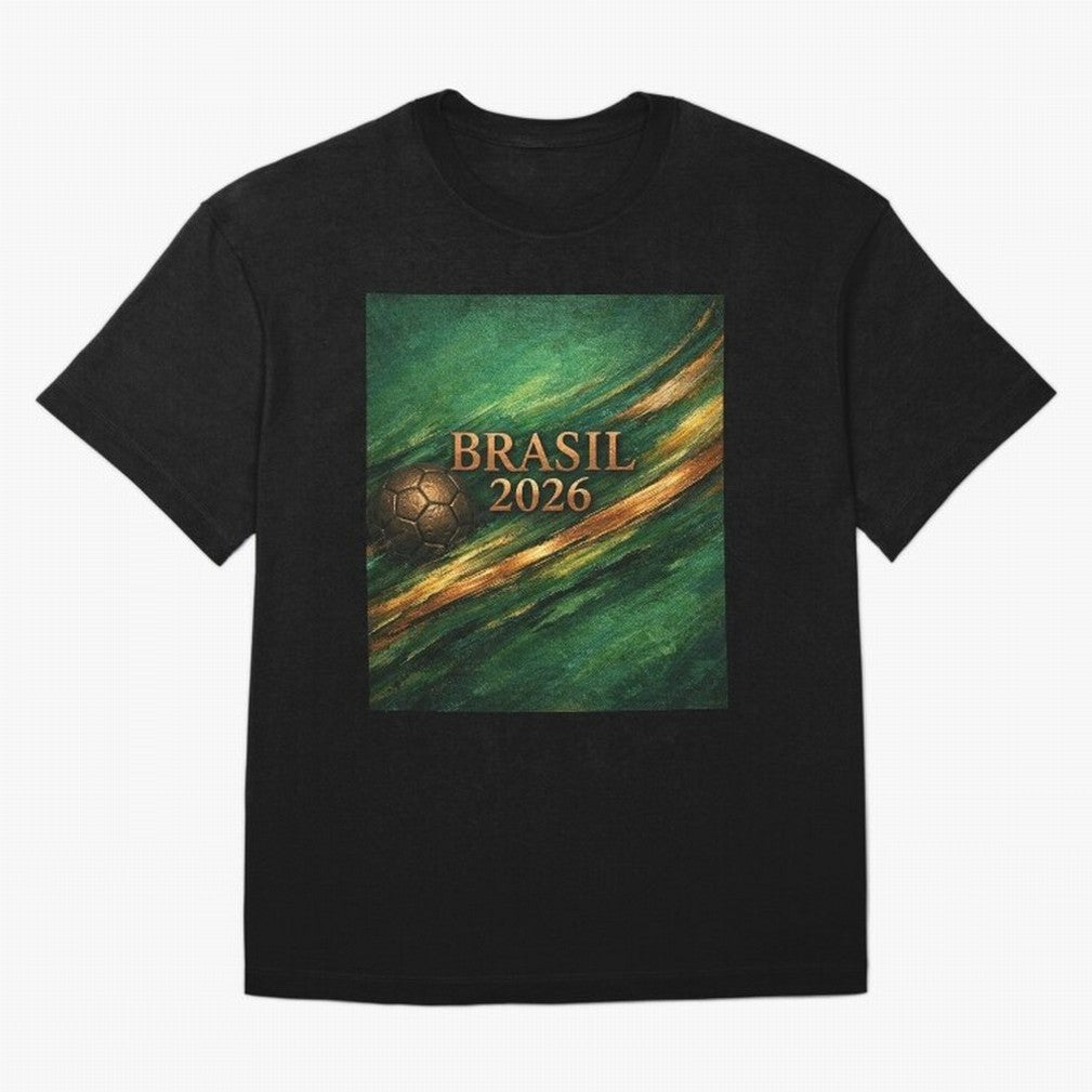 Brasil 2026 Soccer Theme Dark Green Classic T-Shirt Celebrate Fan Culture around FIFA World Cup 2026 Group Stage Spirit, Centered on Portugal, Messi, Vintage Soccer Flavor, Modern Football Stars, National Flags and Final Night Emotion; Ideal for