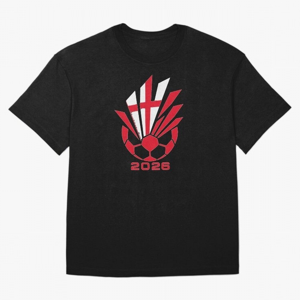 England Soccer 2026 Cross Burst Emblem Classic T-Shirt Upgrade FIFA World Cup 2026 for Fans of CR7 and England, Bringing Sports Nostalgia, International Competition, Famous Players and Unforgettable Victories; Great for Watch Parties, Sports Bars,