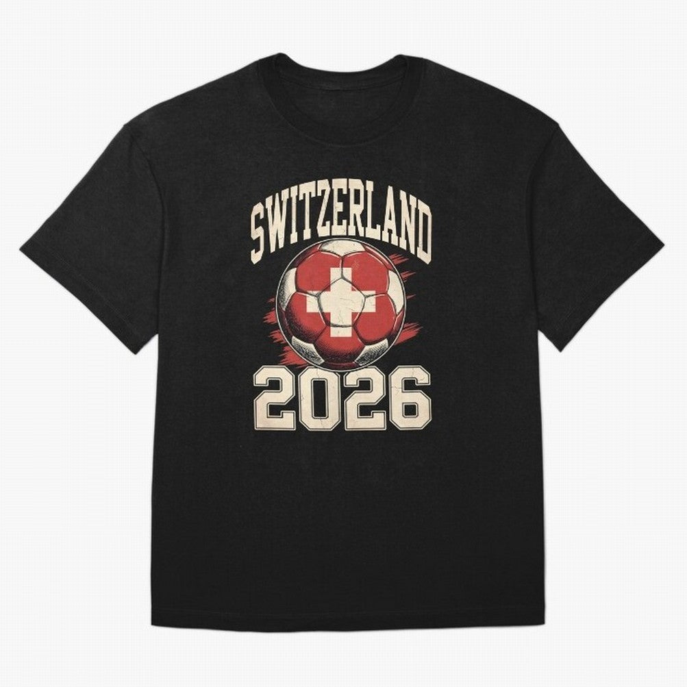 Switzerland 2026 World Cup Classic T-Shirt Show Fan Pride Across FIFA World Cup 2026 Group Stage Spirit, Driven by Brazil, Messi, Neymar and Mbappe, Tournament Hype, Historic Matchups, Family Viewing Parties and Global Sports Pride; Great for Watch