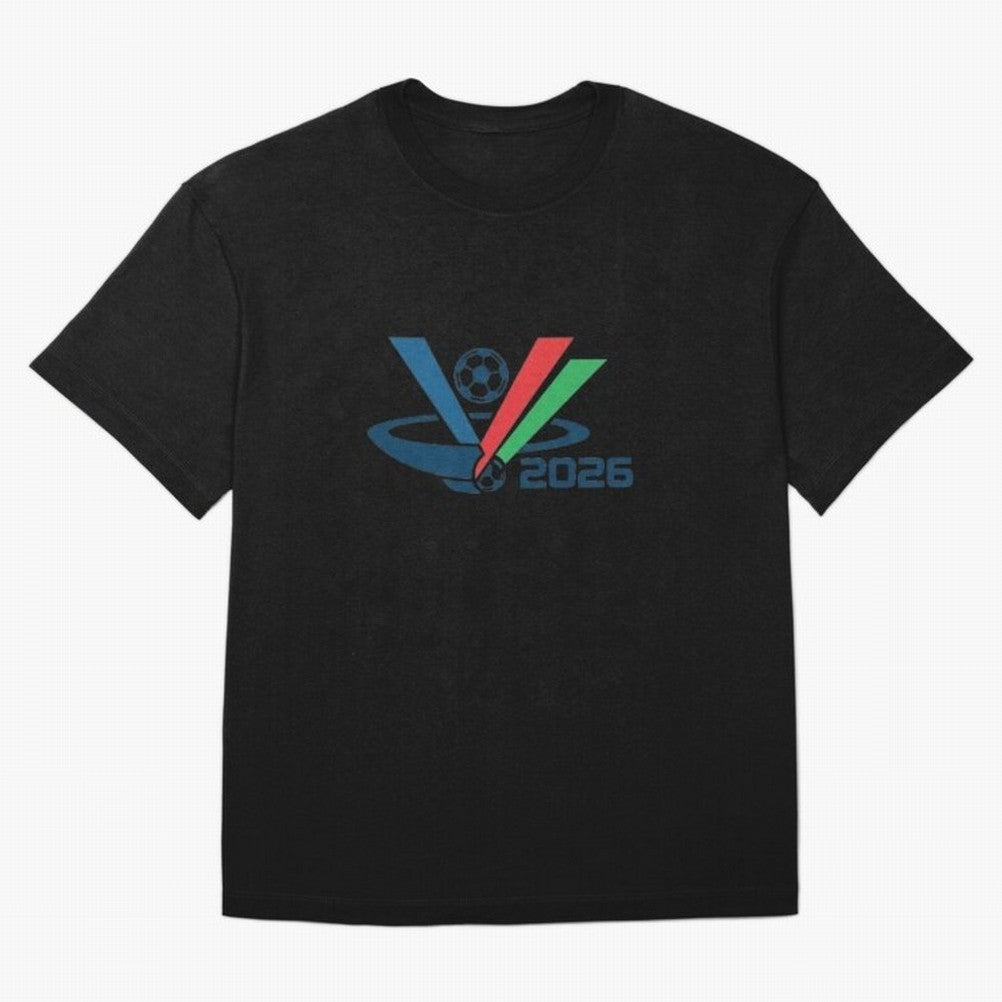Minimalist FIFA 2026 V-Logo Design Classic T-Shirt Cheer through Every Moment of FIFA World Cup 2026 Group Stage Spirit, Filled with England and Germany, Mbappe, Global Supporter Spirit, Legendary Goals, National Colors and Tournament Celebration;